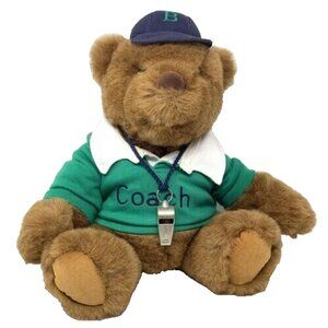 Gund Lands End Bear Plush Coach Green Polo Cap Whistle Vintage Limited Edition